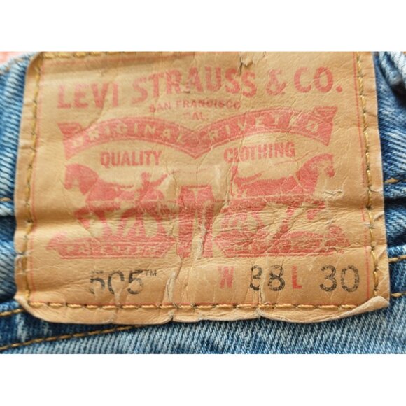 Levi’s Men’s 505 Jeans Regular Straight Leg Cotton Lesotho Medium Wash 38x29 - Picture 5 of 9